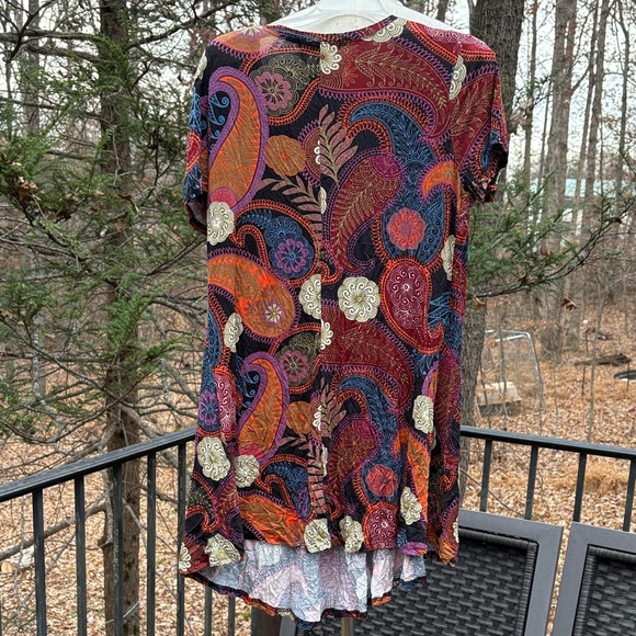 Igenjun colorful Paisley Print V-Neck Women's tunic top/dress sz M - Picture 7 of 7
